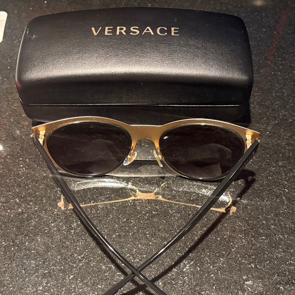 Versace Black and Gold Sunglasses with Case - Picture 8 of 11